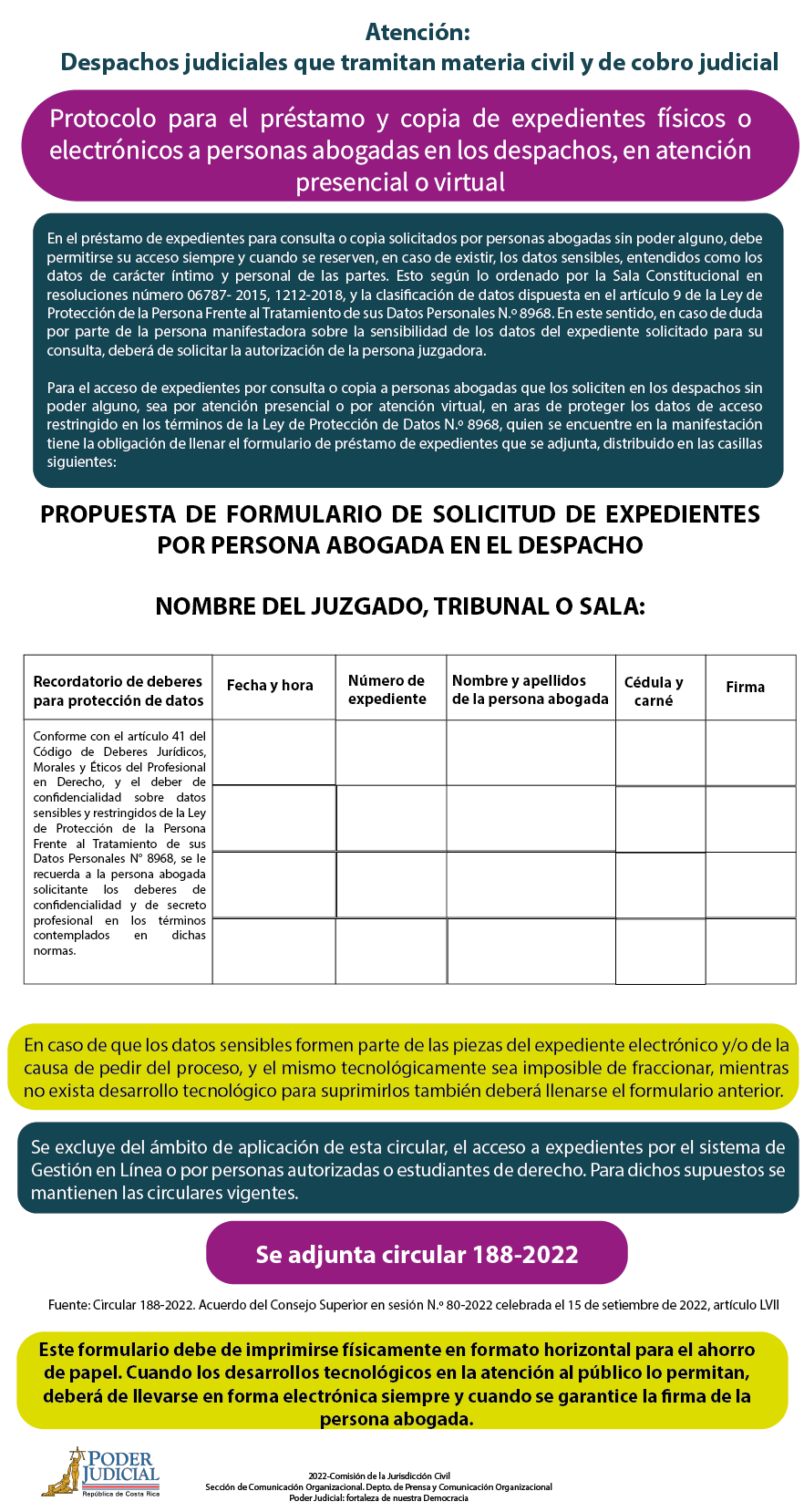 Préstamos de expedientes a abogados